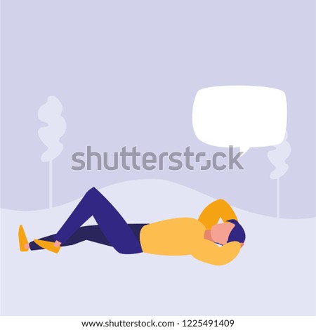 young man relaxing in the floor