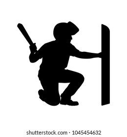 Young man in rioting silhouette vector