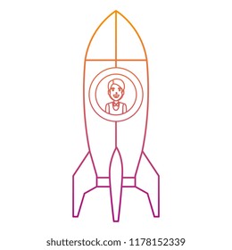 young man in rocket startup