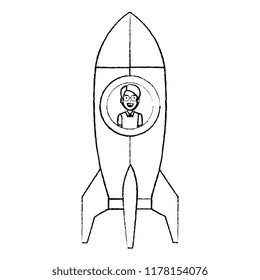 young man in rocket startup