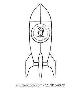 young man in rocket startup