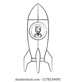 young man in rocket startup