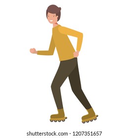 young man with roller skates avatar character