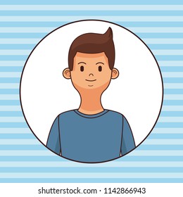 Young man round icon profile