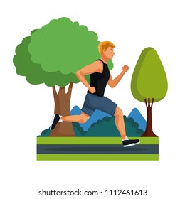 Young man running
