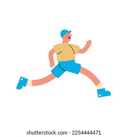 young man running activity character