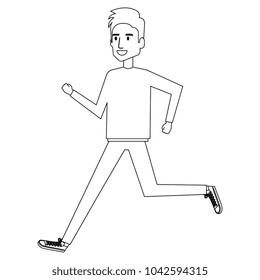 young man running avatar character