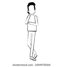 young man running avatar character