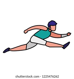 young man running character