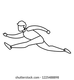 young man running character