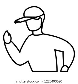 young man running character