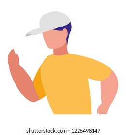 young man running character