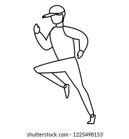 young man running character