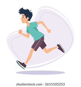A young man running illustration
