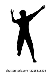 young man running silhouette icon
