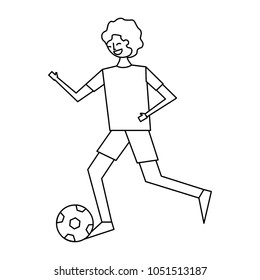 young man running with soccer ball