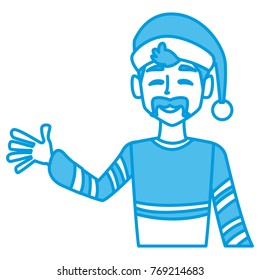 Young man with santa claus hat