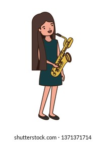 young man with saxophone character