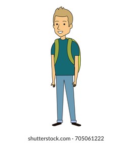 young man with school bag