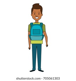 young man with school bag
