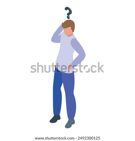 Young man is scratching his head, trying to find the answer to a difficult question