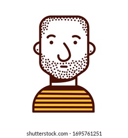 young man shaved head avatar character icon vector illustration design