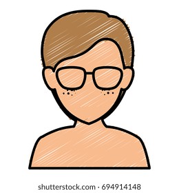 young man shirtless avatar character