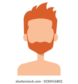young man shirtless with beard avatar character