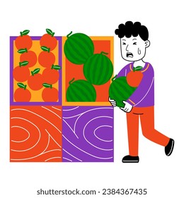 young man shopper vector illustration