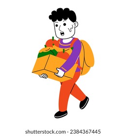 young man shopper vector illustration
