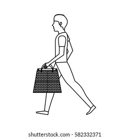 young man with shopping bag