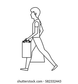young man with shopping bag