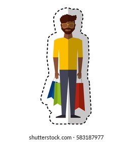 young man with shopping bag
