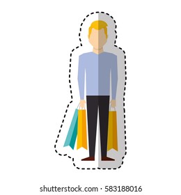 young man with shopping bag