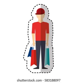 young man with shopping bag