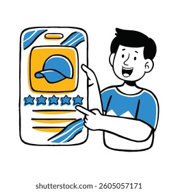 young man shopping vector illustration
