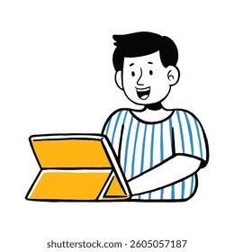 young man shopping vector illustration