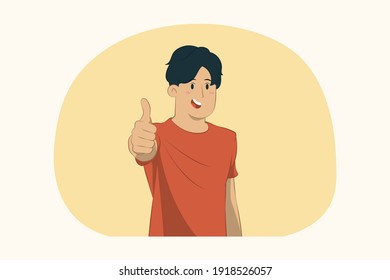 Joven mostrando el concepto de pulgar