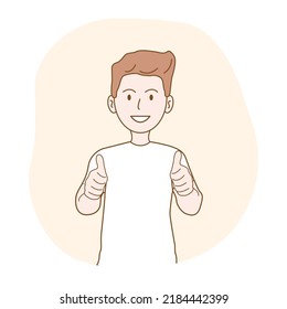 guy with thumbs up drawing