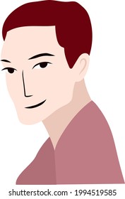 Young man side profil portrait vector