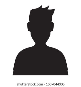 young man silhouette avatar character vector illustration