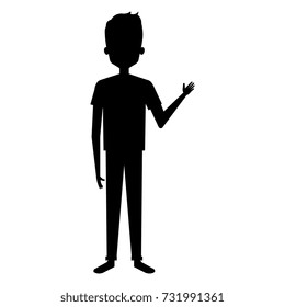 young man silhouette avatar character