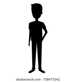 young man silhouette avatar character