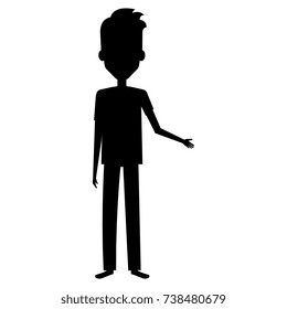 young man silhouette avatar character