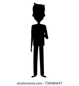 young man silhouette avatar character