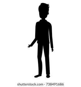 young man silhouette avatar character