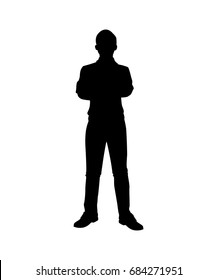 Young man silhouette isolated vector