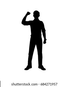 Young man silhouette isolated vector