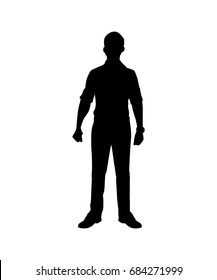 Young man silhouette isolated vector
