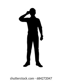 Young man silhouette isolated vector